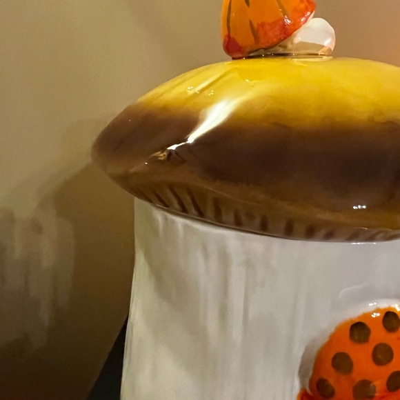 Large Vintage Sears Roebuck Merry Mushroom Ceramic Canister - Picture 9 of 11